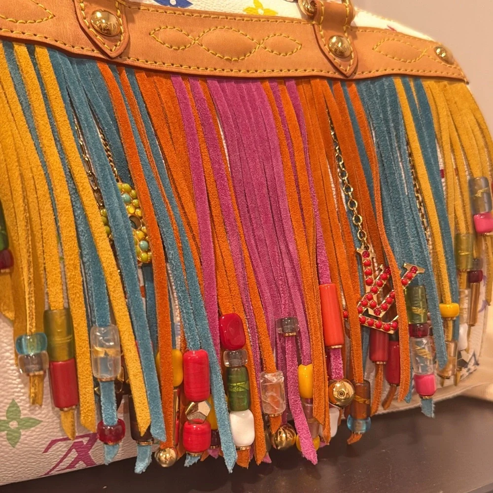 Louis Vuitton X Murakami Vintage Multicolor Fringe Speedy 25 Handbag - Picture 5 of 10